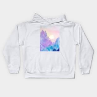 Winter Landscape in watercolor Kids Hoodie